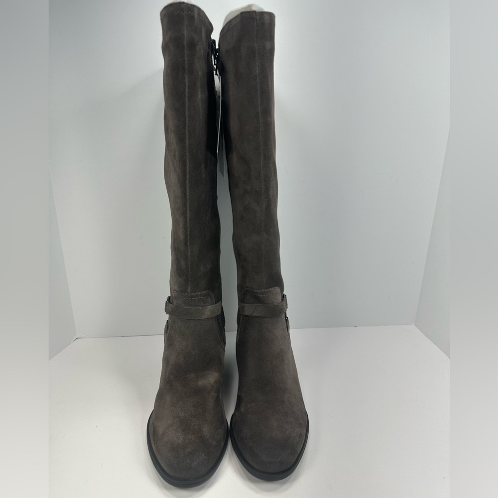 NWT - Naturalizer Wide Foot Wide Calf Tall Shaft Suede Boots - Steel Gray - Picture 5 of 11